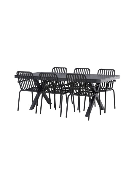 Matgrupp Garcia med Peking matstolar, 200 × 100 cm