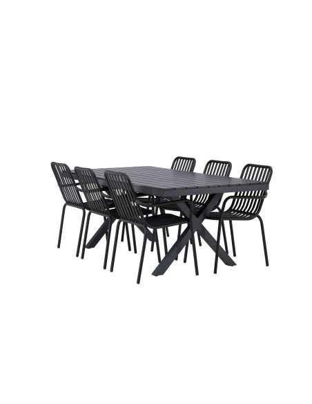 Matgrupp Garcia med Peking matstolar, 200 × 100 cm