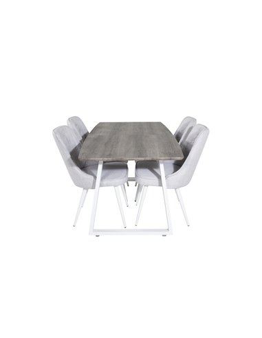 Matgrupp Inca med Velvet Deluxe matstolar, 160 × 85 cm