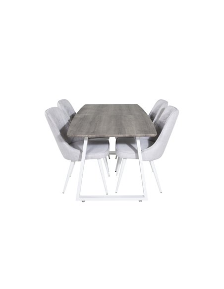Matgrupp Inca med Velvet Deluxe matstolar, 160 × 85 cm