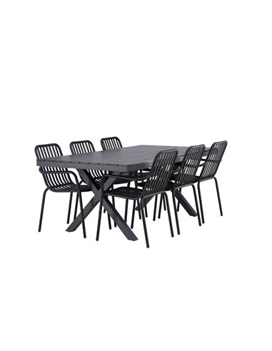 Matgrupp Garcia med Peking matstolar, 200 × 100 cm