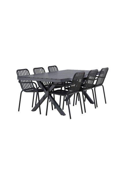 Matgrupp Garcia med Peking matstolar, 200 × 100 cm