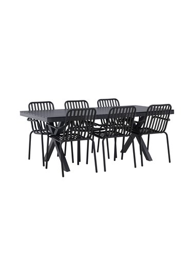 Matgrupp Garcia med Peking matstolar, 200 × 100 cm