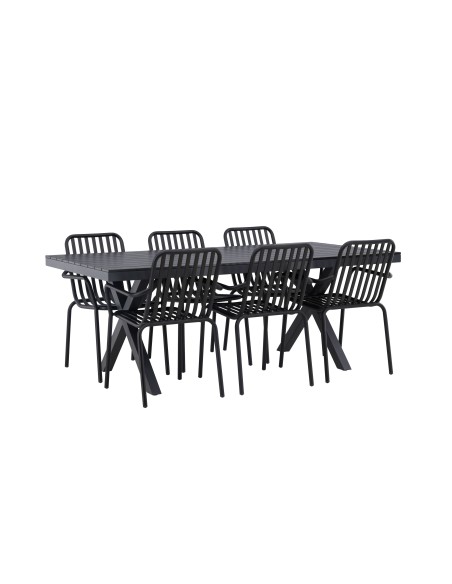 Matgrupp Garcia med Peking matstolar, 200 × 100 cm