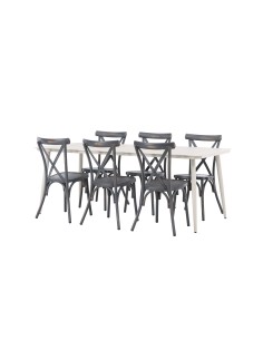 Matgrupp Lina med Tablas matstolar, 200 × 90 cm 2