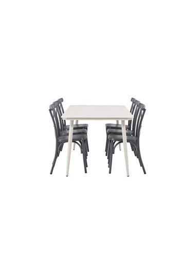 Matgrupp Lina med Tablas matstolar, 200 × 90 cm