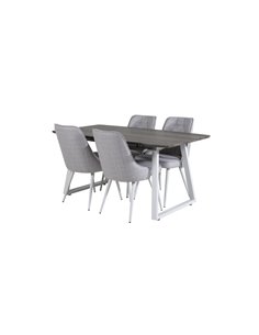 Matgrupp Inca med Velvet Deluxe matstolar, 160 × 85 cm 2