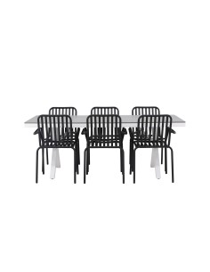 Matgrupp Garcia med Peking matstolar, 200 × 100 cm