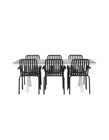 Matgrupp Garcia med Peking matstolar, 200 × 100 cm
