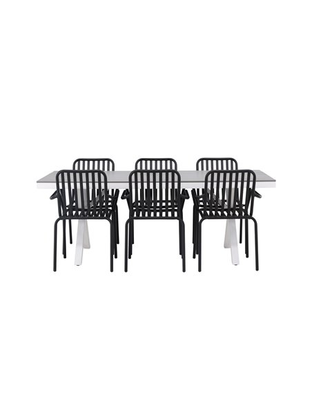 Matgrupp Garcia med Peking matstolar, 200 × 100 cm