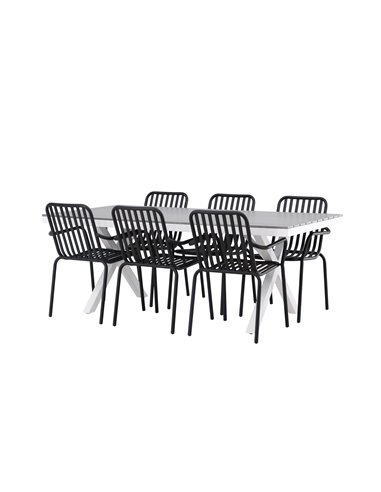 Matgrupp Garcia med Peking matstolar, 200 × 100 cm