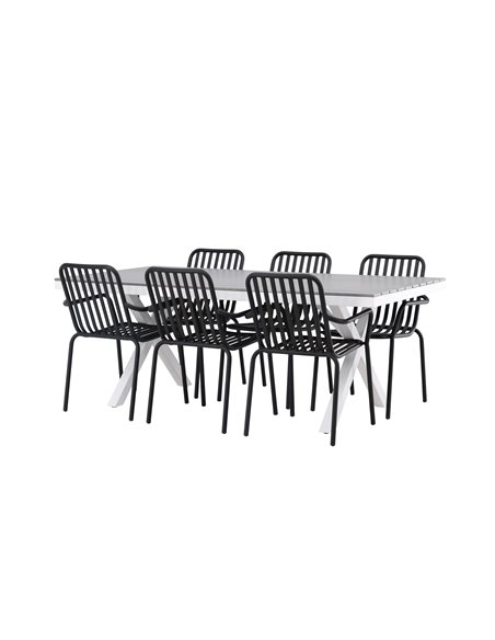 Matgrupp Garcia med Peking matstolar, 200 × 100 cm