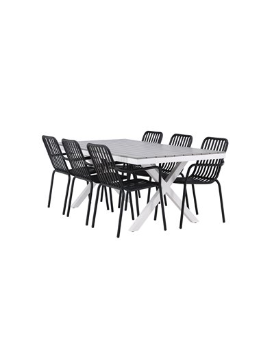 Matgrupp Garcia med Peking matstolar, 200 × 100 cm