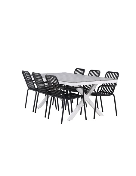 Matgrupp Garcia med Peking matstolar, 200 × 100 cm