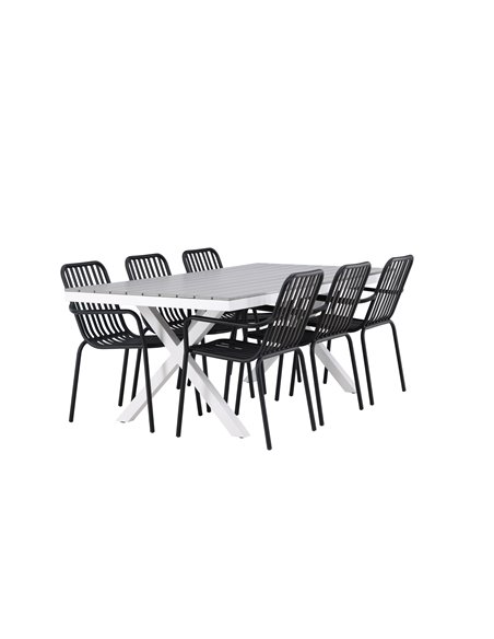 Matgrupp Garcia med Peking matstolar, 200 × 100 cm