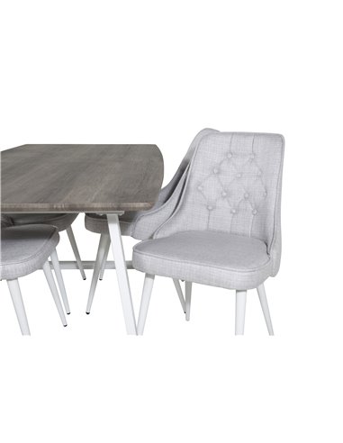 Matgrupp Inca med Velvet Deluxe matstolar, 160 × 85 cm