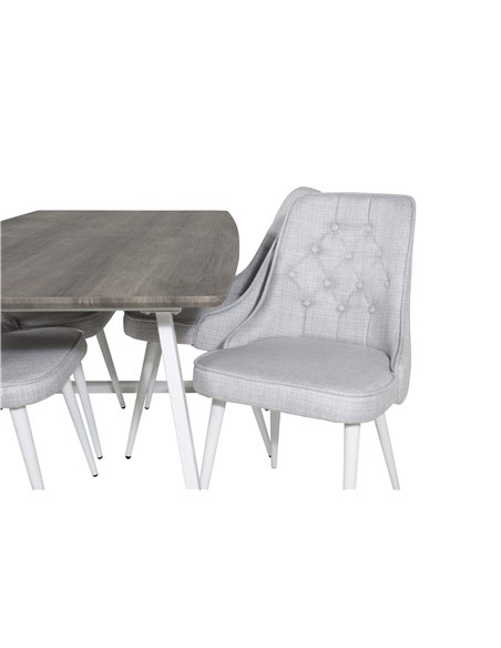 Matgrupp Inca med Velvet Deluxe matstolar, 160 × 85 cm