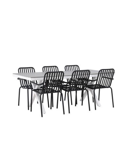 Matgrupp Garcia med Peking matstolar, 200 × 100 cm