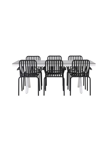 Matgrupp Garcia med Peking matstolar, 200 × 100 cm
