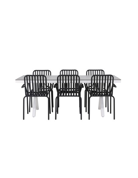 Matgrupp Garcia med Peking matstolar, 200 × 100 cm