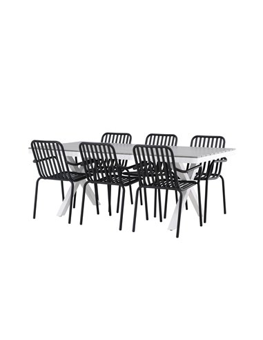 Matgrupp Garcia med Peking matstolar, 200 × 100 cm
