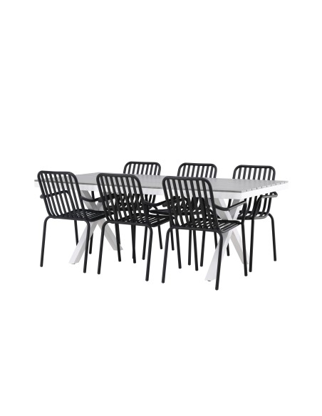 Matgrupp Garcia med Peking matstolar, 200 × 100 cm