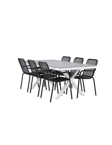 Matgrupp Garcia med Peking matstolar, 200 × 100 cm