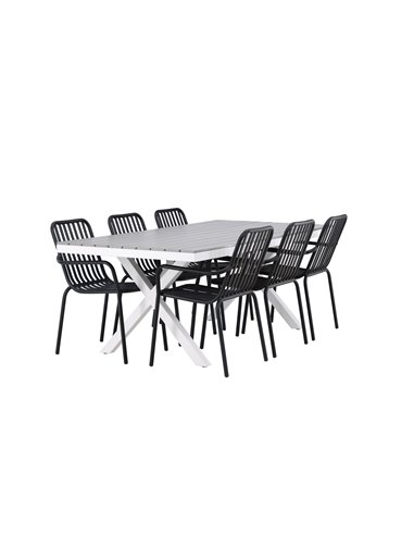Matgrupp Garcia med Peking matstolar, 200 × 100 cm