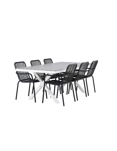 Matgrupp Garcia med Peking matstolar, 200 × 100 cm