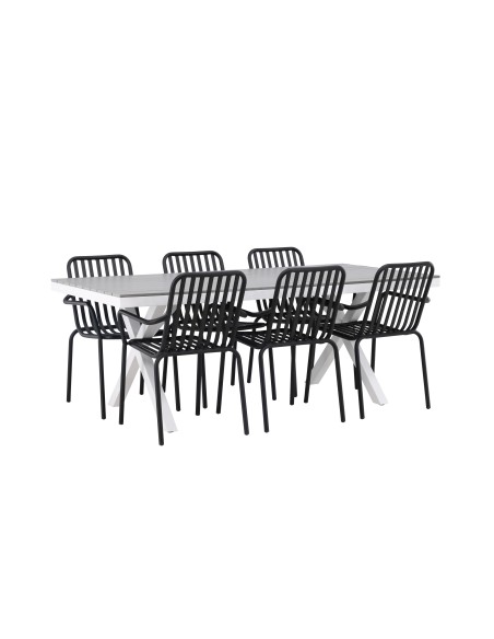 Matgrupp Garcia med Peking matstolar, 200 × 100 cm