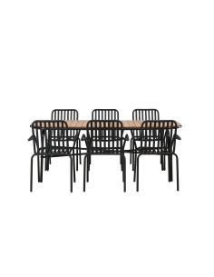 Matgrupp Holmbeck med Peking matstolar, 200 × 90 cm