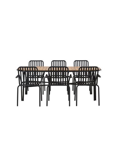 Matgrupp Holmbeck med Peking matstolar, 200 × 90 cm