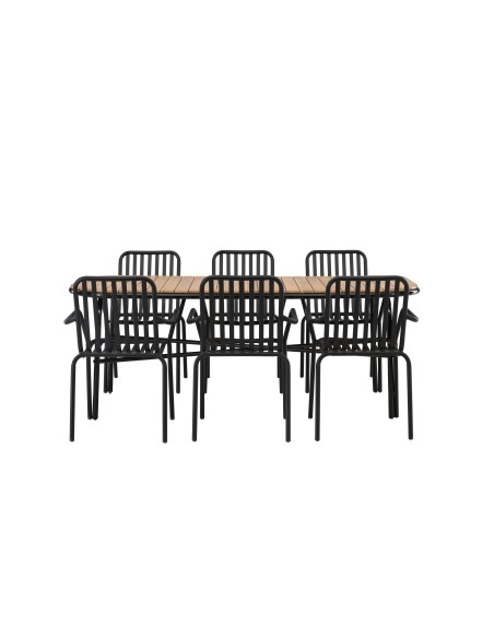 Matgrupp Holmbeck med Peking matstolar, 200 × 90 cm