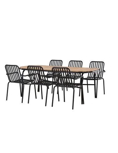 Matgrupp Holmbeck med Peking matstolar, 200 × 90 cm