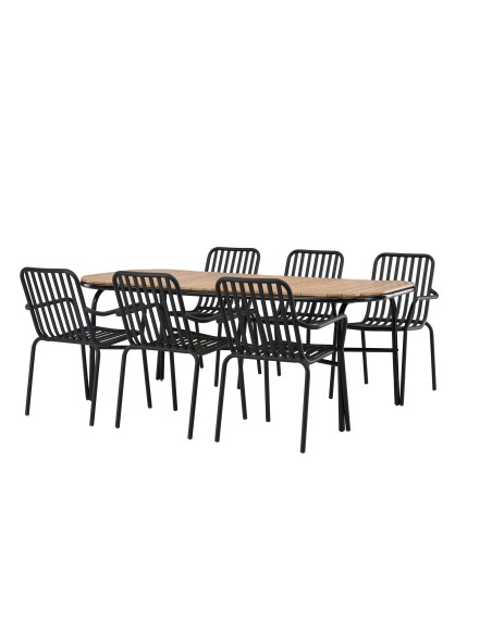 Matgrupp Holmbeck med Peking matstolar, 200 × 90 cm