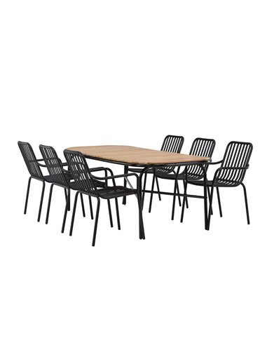 Matgrupp Holmbeck med Peking matstolar, 200 × 90 cm
