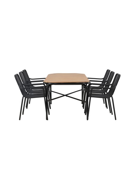 Matgrupp Holmbeck med Peking matstolar, 200 × 90 cm