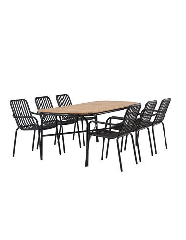 Matgrupp Holmbeck med Peking matstolar, 200 × 90 cm