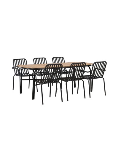 Matgrupp Holmbeck med Peking matstolar, 200 × 90 cm