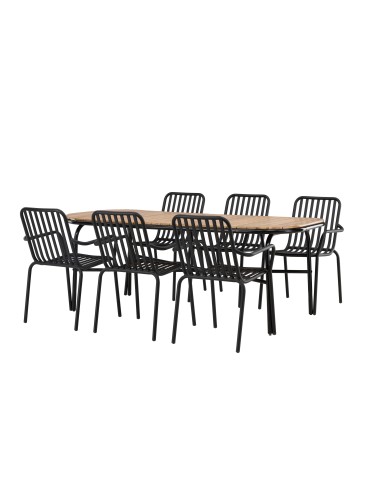 Matgrupp Holmbeck med Peking matstolar, 200 × 90 cm