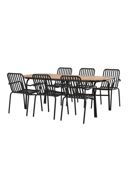 Matgrupp Holmbeck med Peking matstolar, 200 × 90 cm