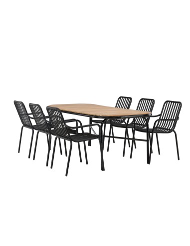 Matgrupp Holmbeck med Peking matstolar, 200 × 90 cm