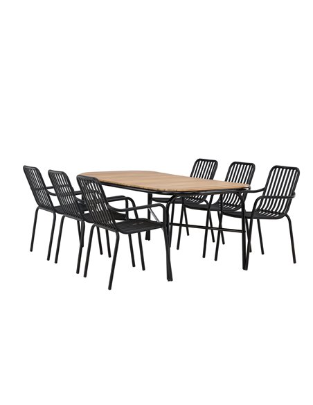 Matgrupp Holmbeck med Peking matstolar, 200 × 90 cm