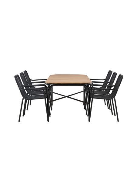 Matgrupp Holmbeck med Peking matstolar, 200 × 90 cm