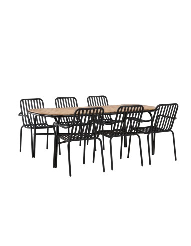 Matgrupp Holmbeck med Peking matstolar, 200 × 90 cm