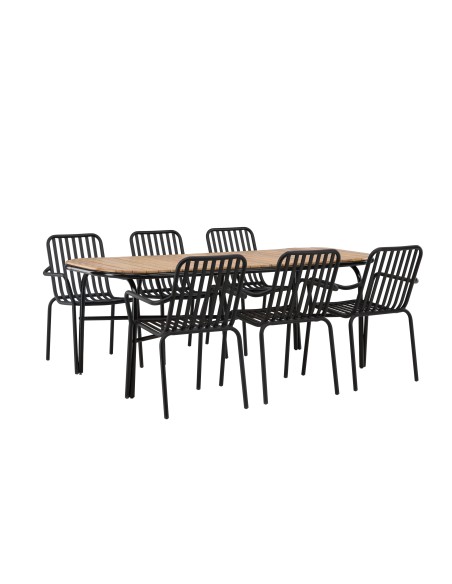 Matgrupp Holmbeck med Peking matstolar, 200 × 90 cm