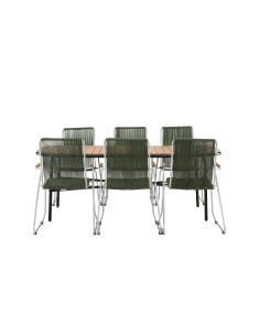 Matgrupp Holmbeck med Bois matstolar, 200 × 90 cm