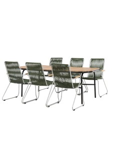 Matgrupp Holmbeck med Bois matstolar, 200 × 90 cm 2