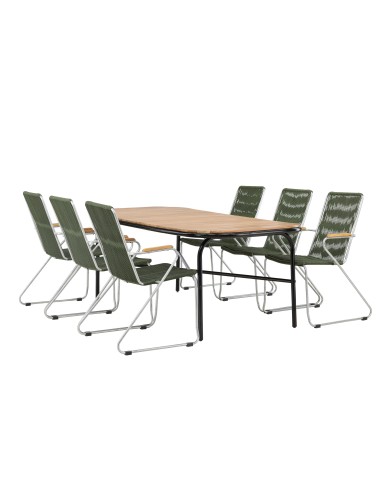 Matgrupp Holmbeck med Bois matstolar, 200 × 90 cm