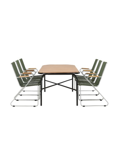 Matgrupp Holmbeck med Bois matstolar, 200 × 90 cm